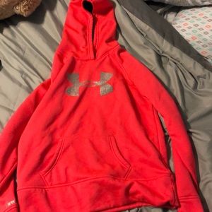 Bright pink under armour hoodie